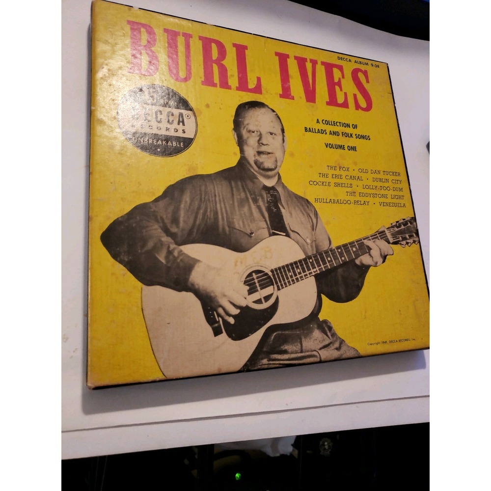 Vintage Burl Ives Collection of Ballads Folk Songs 3 Decca 78 Records‎ 1945 C-6
